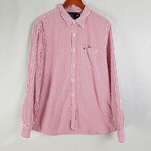 American Eagle Mens‎ Shirt XL Red Vintage Fit Candy Stripe Long Sleeve Button Up